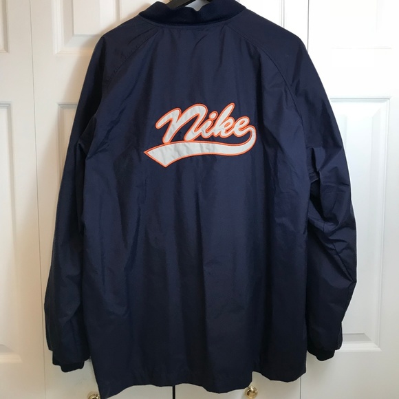 Nike Other - Vgt Nike Men's "Spell Out" Navy Bomber Jacket sz L